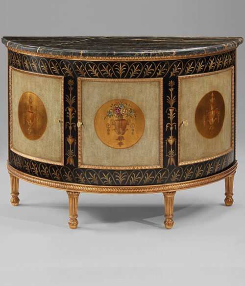 Neoclassic Demilune Cabinet