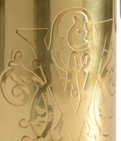 Brass Wine Chilling Bucket With Hand Etched Design