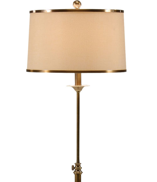 Tan Silkette Shade Of Adjustable Floor Lamp