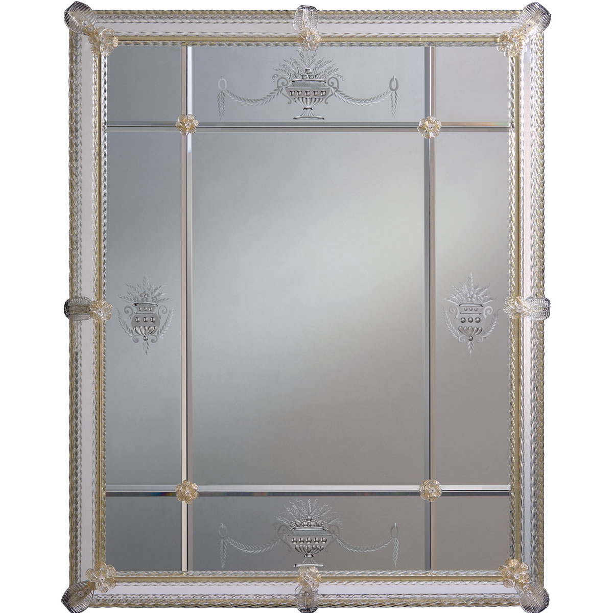 Large Rectangular Murano Glass Mirror
