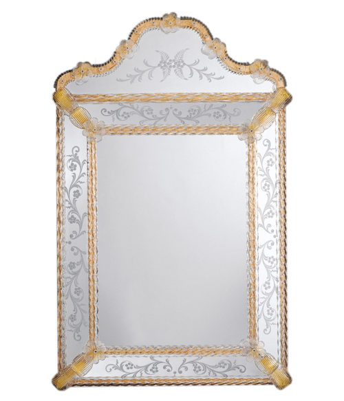 Venetian Mirror with Scalloped Top