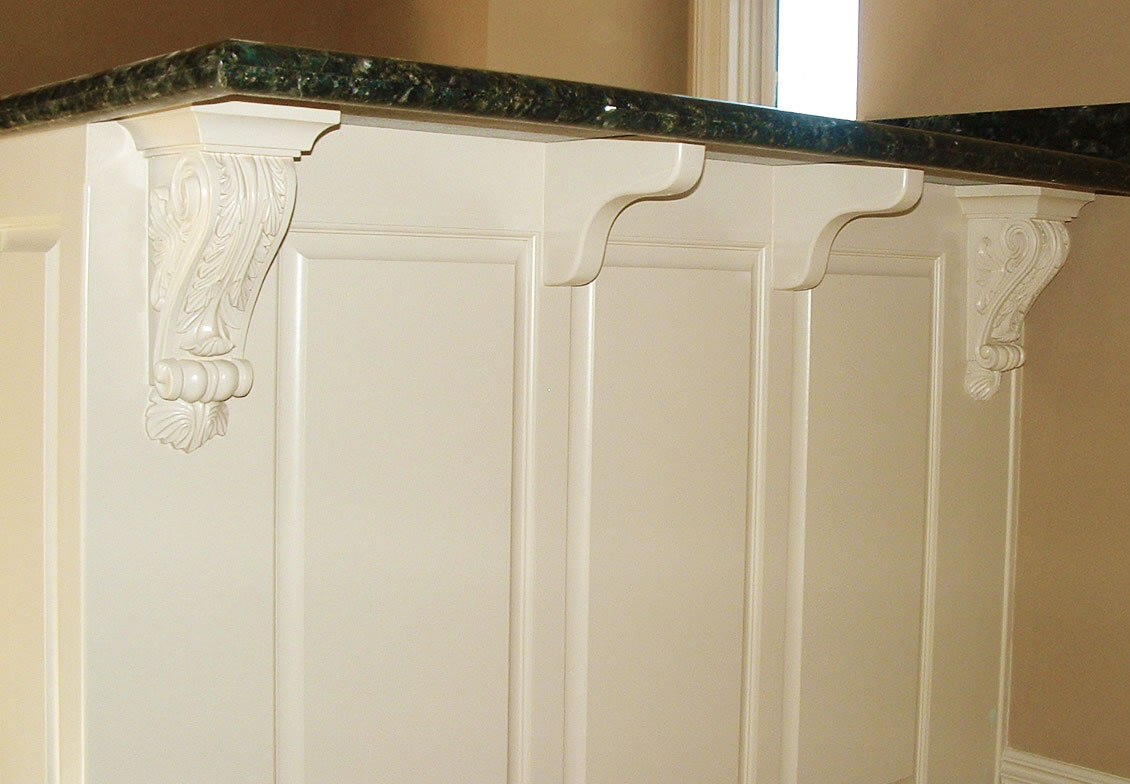 kitchen counter with corbels and brackets
