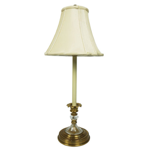 Antique Brass Table Lamp with Choice of Coloured Silk Shades