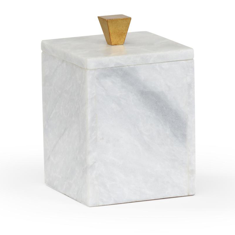 Marble Box With Lid & Gold Handle