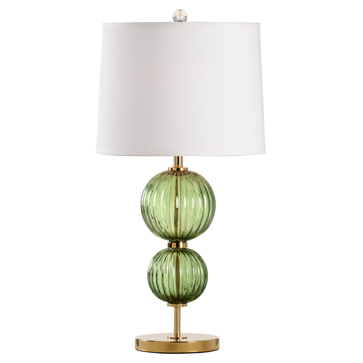 Green Stone & Brass Lamps – Found Furnishings