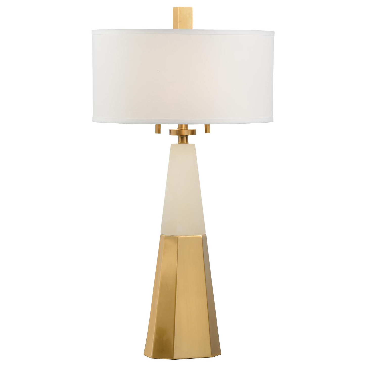 Alabaster and Coffee Bronze Table Lamp