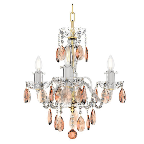 Empire Style 3-Light Authentic Bohemian Crystal Chandelier