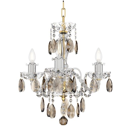 Empire Style 3 Light Authentic Bohemian Crystal Chandelier (Smoke)