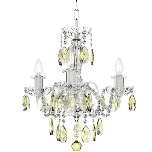Empire Style 3 Light Authentic Bohemian Crystal Chandelier (Yellow)